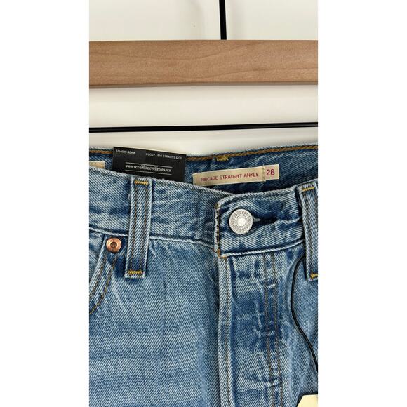 Levis Womens Premium Ribcage Straight Ankle Jeans Womens 26x27 New Light Wash - Picture 4 of 9